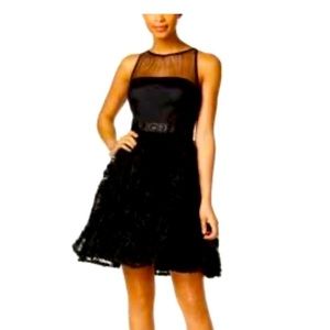 Adrianna Papell chiffon petal dress.